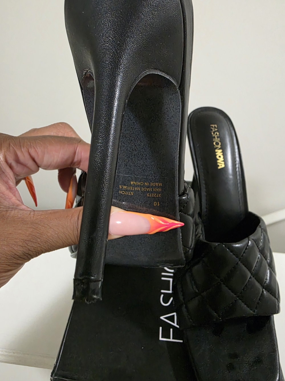 Fashion Nova Black Quilted Slide Mules - Picture 6 of 9